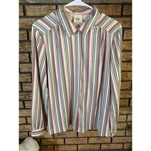 Nikki Women’s Striped Button‎ Up Top
